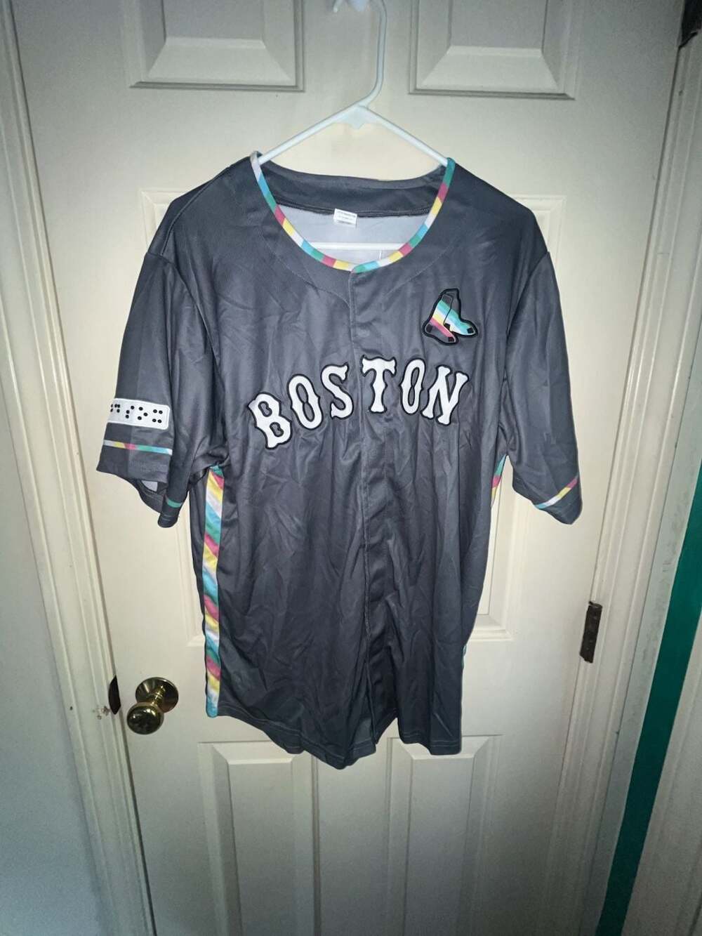 Boston Red Sox Disability Pride Jersey Size L Gray Baseball Jersey
